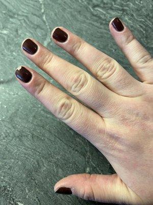 Within hours after my upgraded "long lasting" manicure