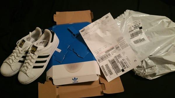 The condition of the box for my collectable adidas superstar's.