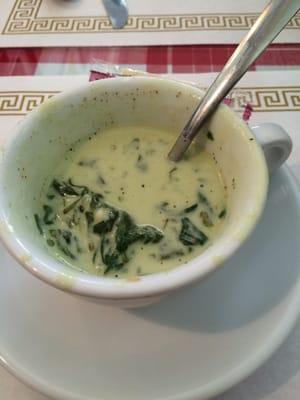 Cup of the Cream of Spinach soup, it was a solid choice.