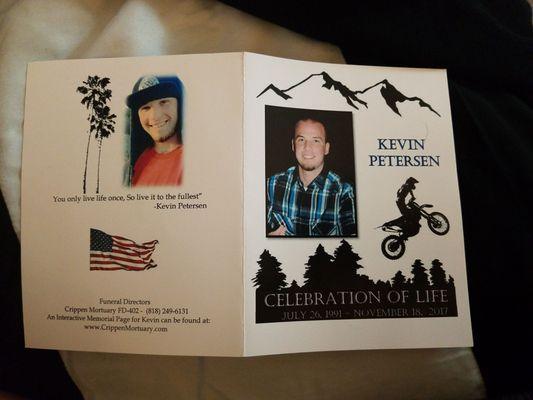 The  brochure that Chris made for my brother service it was absolutely amazing he designed it with are in sight & Style for my brother