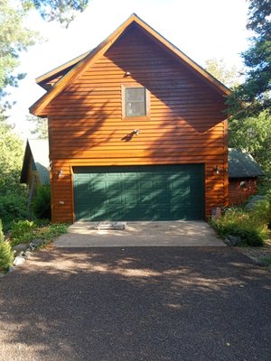 Staining cedar siding