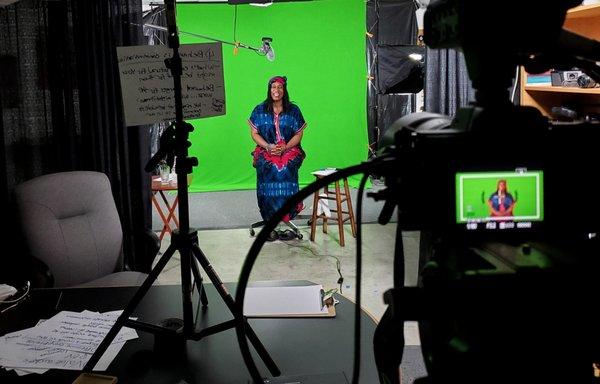 Interviews recorded on green screen for corporate, social media and video news releases