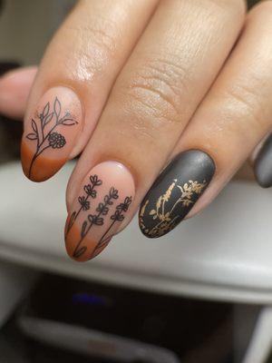 Russian manicure with art