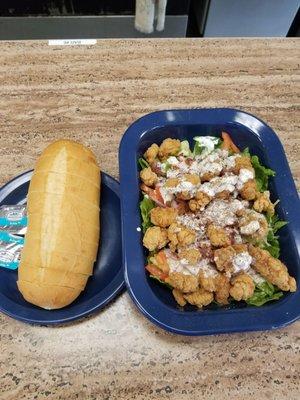 Popcorn chicken salad w/homemade ranch