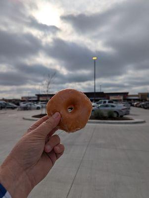 75 cent plain glazed HEB grocery store donut before OBT! That's one bite test for you new comers