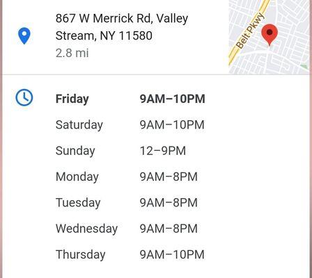 Address and hours