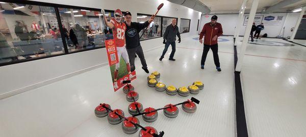 The Kansas City Curling Club sending a message to a Curling Club in the Philly area -- a Super Bowl bet has been made. Go Chiefs!