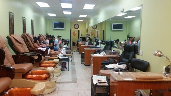 8 spa pedicure chairs & 6 manicure stations