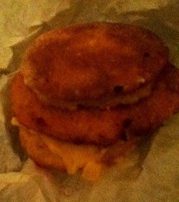 Chicken biscuit w cheese sandwich