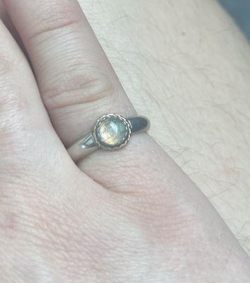 Silver and labradorite ring. LBJ.