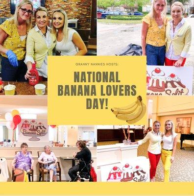 We got to spend our day serving up banana splits!