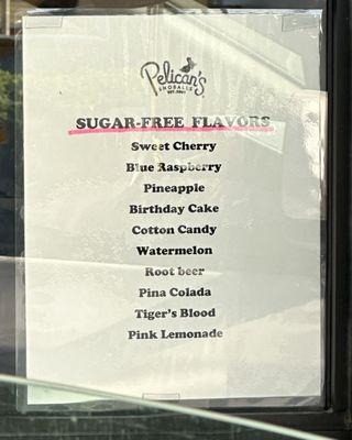 Sugar free options