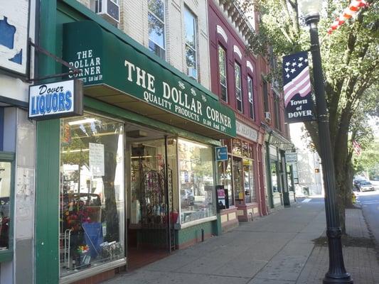 The dollar corner is located on 12 West Blackwell Street, it is between Warren Street and Sussex Street.