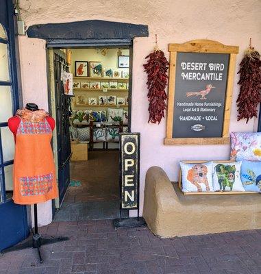 Desert Bird Mercantile Storefront.  Patio Market in Old Town Albuquerque.