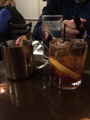 Apple Moscow Mule and an amazingly good old-fashioned