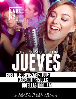 Jueves de karaoke y bohemio