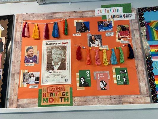 LatinX History Month Bulletin Board