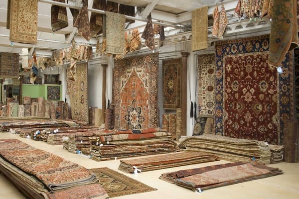 Lots of rugs, carpets, fabric !