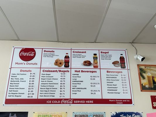 Updated menu as of May 31, 2024.