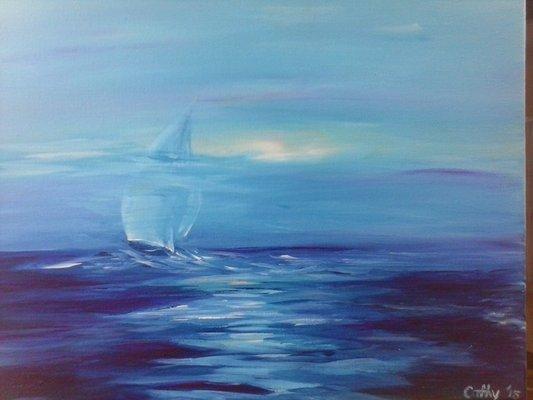 painting for sale  by Artist  Cathy           "Mystic Sailing "