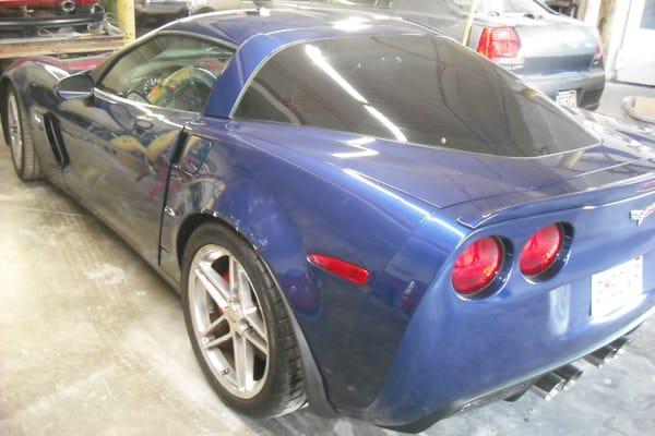 2006 Chevy Corvette, left quarter panel hit. Before.