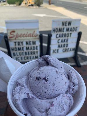 Get the homemade blueberry ice cream!!!