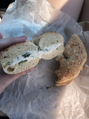 Bagel with Chives Cream Cheese