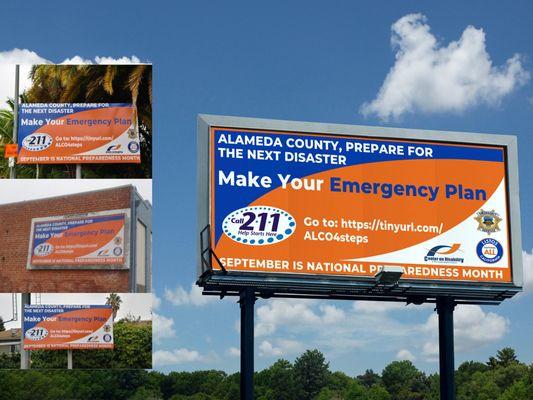 Pacific ADA Center Emergency Preparedness billboards. This was part of an entire campaign that included everything from books to buses.