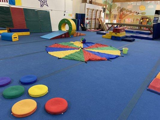 Open Play gym set up for our little gymnasts!