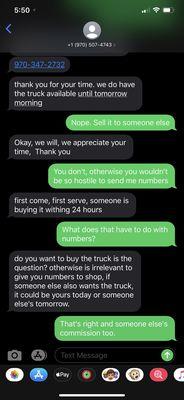 Text with salesperson