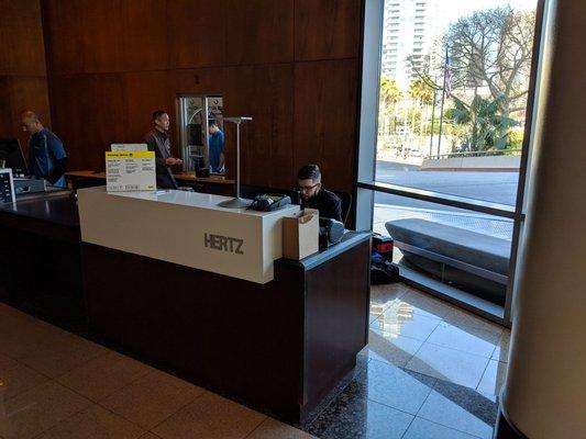 Service desk in hotel lobby