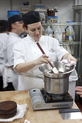 Pastry arts students in action.