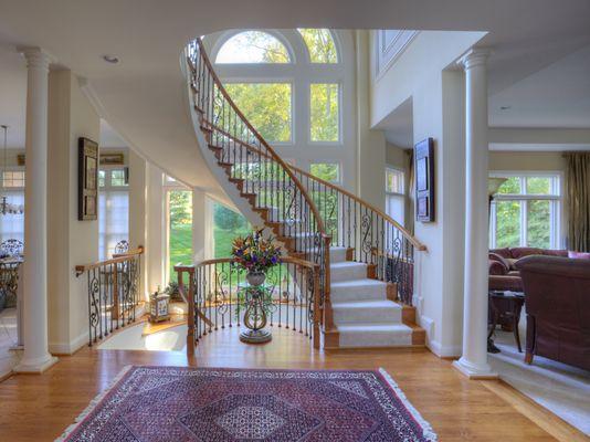 Circular Stair treads, iron balusters provided