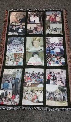 What a wonderful gift! A blanket with pictures to keep a memory close by! Just Picture it!!