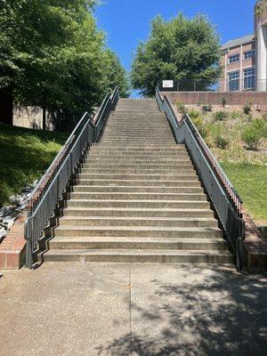 The stairs by the testing center