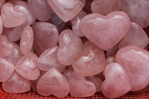 Rose quartz hearts