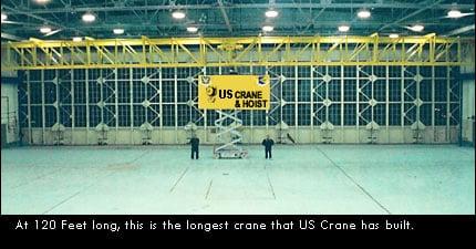 120 foot span 10,000 lb capacity bridge crane at Davis Monthan AFB