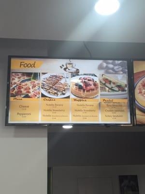 Close up of the food menu