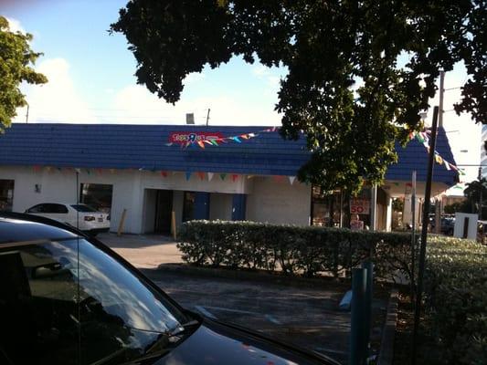 The exterior of Toys "R" Us Express.  Great signage!