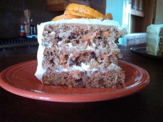 Cranberry Carrot Cake w/ Gingered Cream Cheese Frosting.