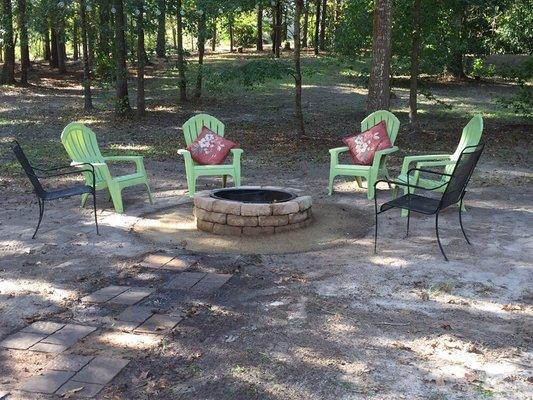 New fire pit and walk way