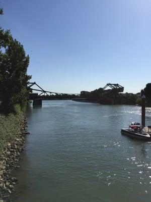 Walnut Grove Public Dock looking at the beautiful water Sacramento River.