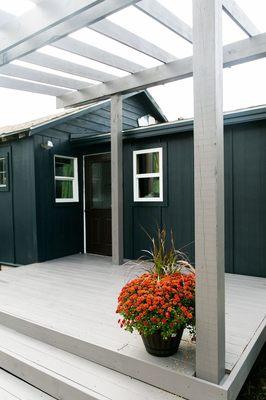 deck with pergola on back of house built by mike