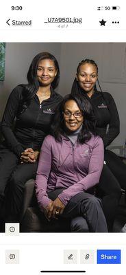 This is our amazing team, Yolonda Taylor, Owner/HHP, SaMiyah Chisley, Zena Akpeneye