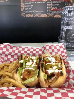 Shrimp Po' Boy with fries