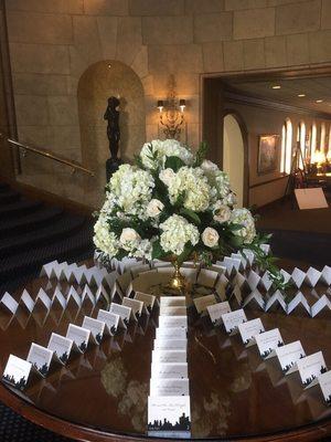 Flowers for the place card table at a wedding...