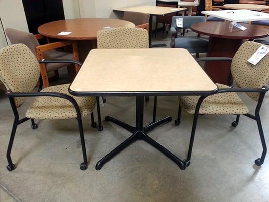 Large Selection of New and Used Breakroom tables and chairs in stock