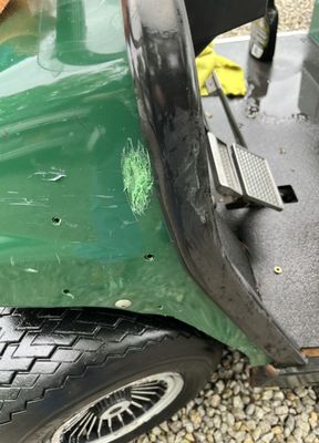 Gouged my golf cart fender in shippment