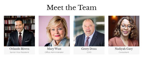 Meet the Team Orlando Rivera, Mary Wust, Gerry Drass, Nadiyah Gary