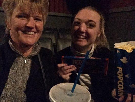 Dollar theater & yummy popcorn with fav aunt Jan